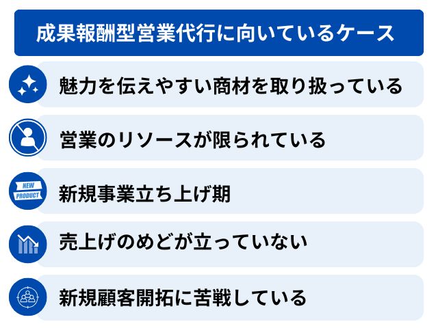 成果報酬型営業代行に向いているケース