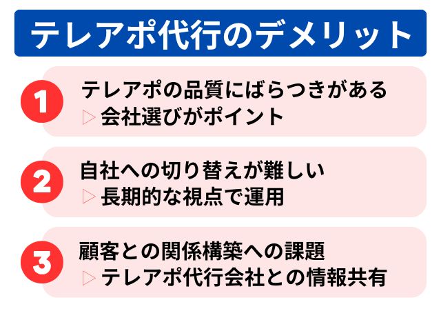 テレアポ代行のデメリット